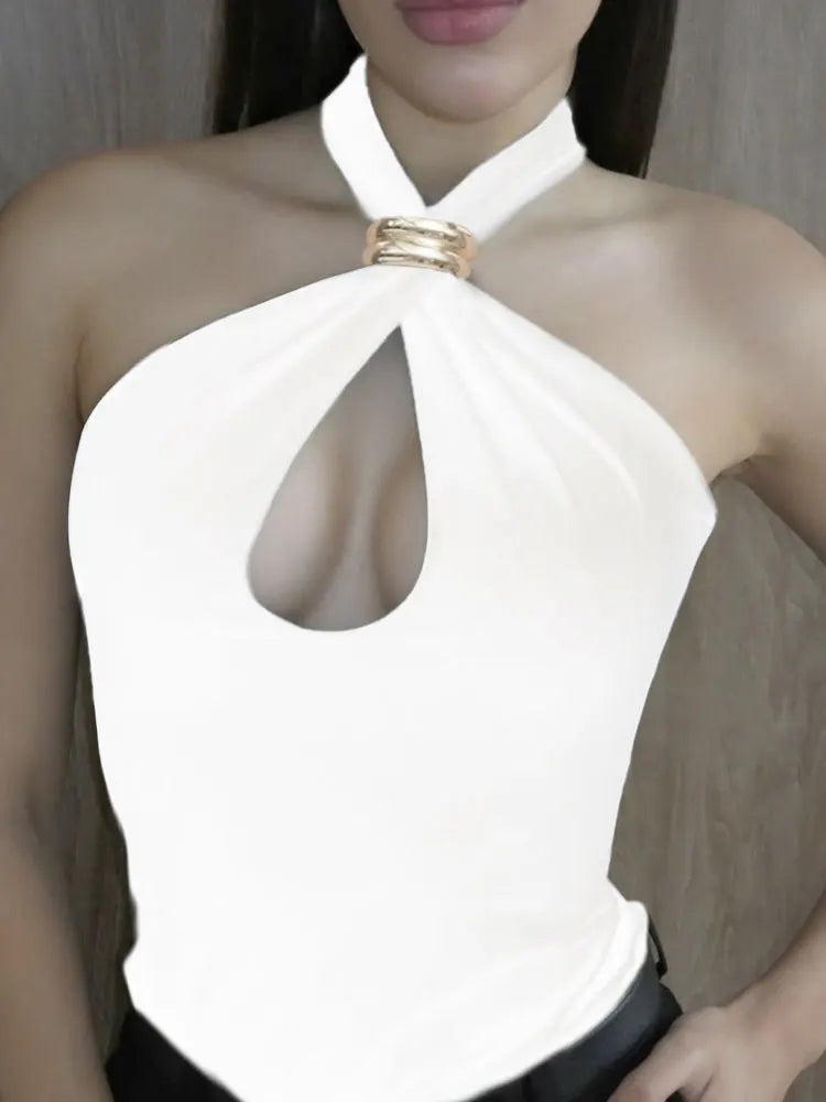 Liora™ Hollow-Out Ring Detail Top