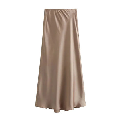 Liora™ High-Waist Satin Midi Skirt