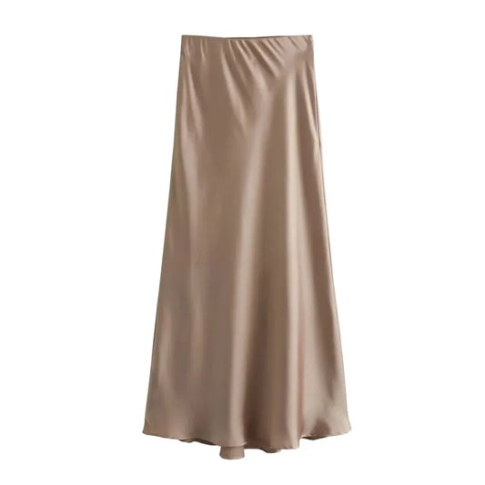 Liora™ High-Waist Satin Midi Skirt