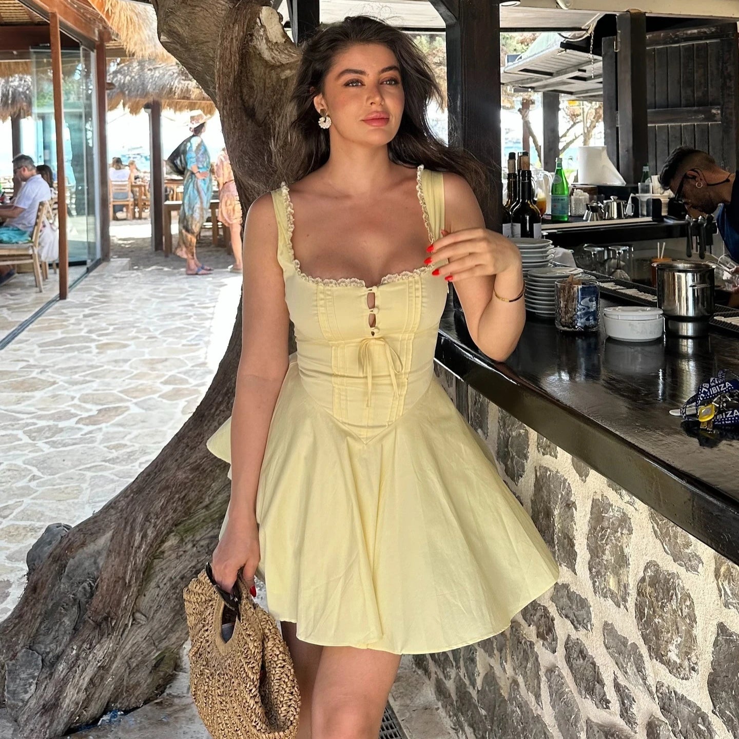 Liora™Lace-Up A-Line Dress