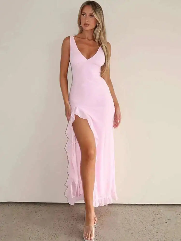 Liora™ Ruffle High-Split Evening Dress