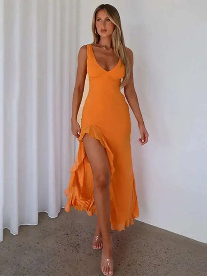 Liora™ Ruffle High-Split Evening Dress