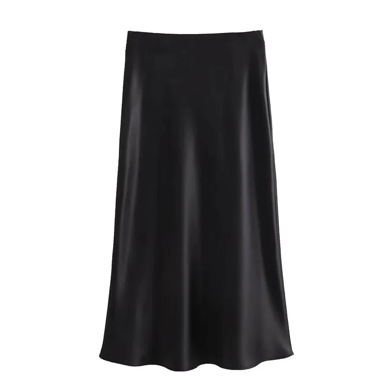 Liora™ High-Waist Satin Midi Skirt
