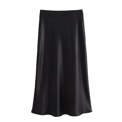Liora™ High-Waist Satin Midi Skirt
