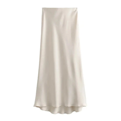 Liora™ High-Waist Satin Midi Skirt