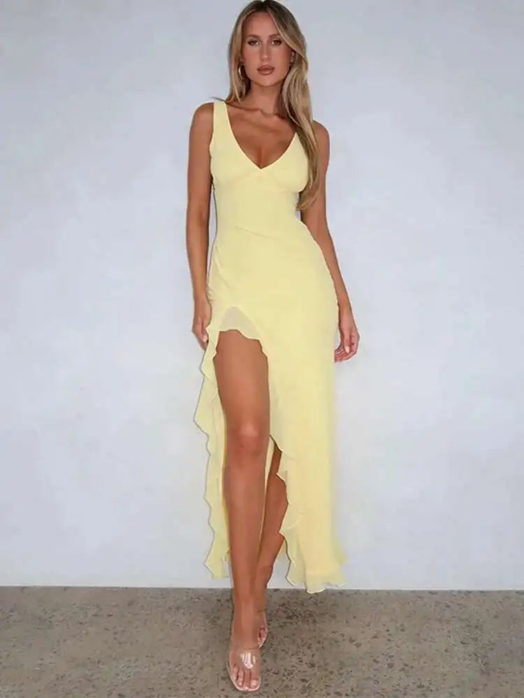 Liora™ Ruffle High-Split Evening Dress