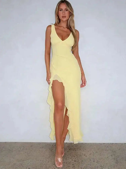 Liora™ Ruffle High-Split Evening Dress