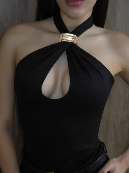 Liora™ Hollow-Out Ring Detail Top
