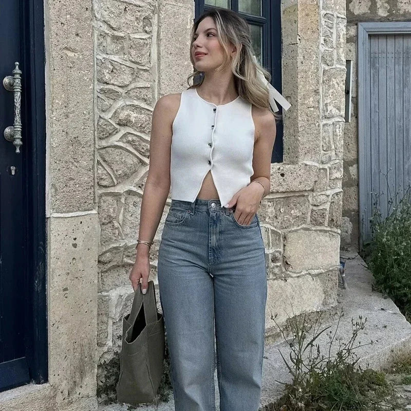 Liora™ Knit Cropped Sweater Vest
